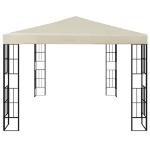 Gazebo con Stringa di Luci LED 3x4 m Crema