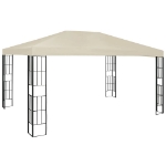 Gazebo con Stringa di Luci LED 3x4 m Crema