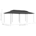 Gazebo 600x298x270 cm Antracite