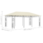 Gazebo con Zanzariera 6x3x2,73 m Crema