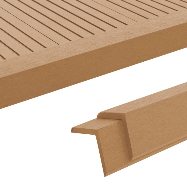 Profili Angolari per Decking in WPC  5pz 170cm Colore Teak