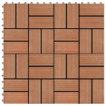 Piastrelle per Decking in WPC 11 pz 30x30cm 1mq Colore Teak