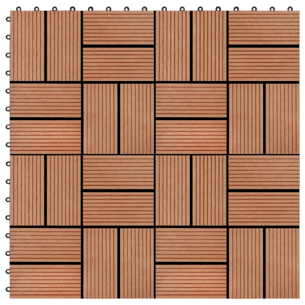 Piastrelle per Decking in WPC 11 pz 30x30cm 1mq Colore Teak