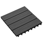 Piastrella Decking in WPC 11 pz 30x30 cm 1 sqm Nero