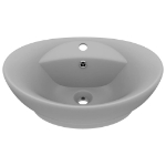 Lavabo con Troppopieno Ovale Turchese Grigio 58,5x39 cm Ceramica