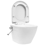 WC a Muro senza Bordo con Sciacquone Nascosto Ceramica Bianco