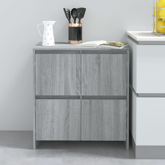 Credenza Grigio Sonoma 70x41x75 cm in Truciolato