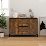 Credenza Rovere Fumo 104x35x70 cm in Legno Multistrato