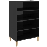 Credenza Nero Lucido 57x35x90 cm in Truciolato