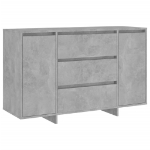 Credenza con 3 Cassetti Grigio Cemento 120x41x75 cm Truciolato