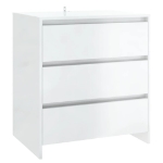 Credenza Bianco Lucido 70x41x75 cm in Truciolato