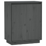 Credenza Grigia 60x34x75 cm in Legno Massello di Pino