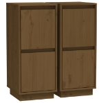 Credenze 2 pz Miele 31,5x34x75 cm in Legno Massello di Pino