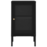 Credenza Nera 38x35x70 cm in Acciaio e Vetro