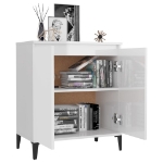 Credenza Bianco Lucido 60x35x70 cm in Truciolato