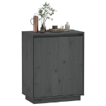 Credenza Grigia 60x34x75 cm in Legno Massello di Pino