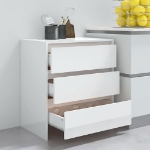 Credenza Bianco Lucido 70x41x75 cm in Truciolato