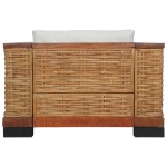 Poltrona con Cuscini in Rattan Naturale Marrone