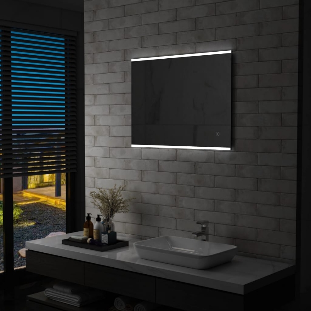 Specchio da Parete a LED per Bagno con Sensore Tattile 80x60cm