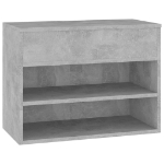 Panca Portascarpe Grigio Cemento 60x30x45 cm in Truciolato