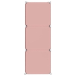 Scaffale Portaoggetti per Bambini con 6 Cubi Rosa in PP