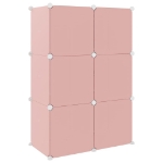 Scaffale Portaoggetti per Bambini con 6 Cubi Rosa in PP