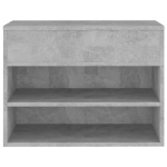 Panca Portascarpe Grigio Cemento 60x30x45 cm in Truciolato