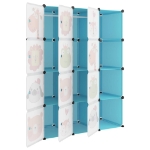 Scaffale Portaoggetti per Bambini con 12 Cubi Blu in PP