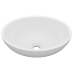 Lavandino Lusso Ovale Bianco Opaco 40x33 cm in Ceramica