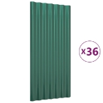 Pannelli Tetto 36pz Acciaio Verniciato a Polvere Verde 80x36 cm