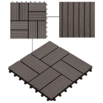 Piastrelle per Decking 22 pz 30x30cm 2mq in WPC Marrone Scuro