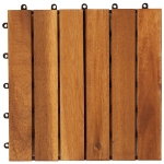 Set 10 pz Piastrelle acacia per pavimento 30 x 30 cm Modello verticale