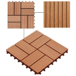 Piastrelle per Decking in WPC 11 pz 30x30cm 1mq Colore Teak