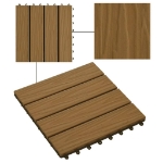 Piastrella Decking in WPC 11 pz 30x30 cm 1 sqm Colore Teak