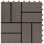 Piastrelle per Decking 22 pz 30x30cm 2mq in WPC Marrone Scuro