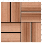 Piastrelle per Decking in WPC 11 pz 30x30cm 1mq Colore Teak