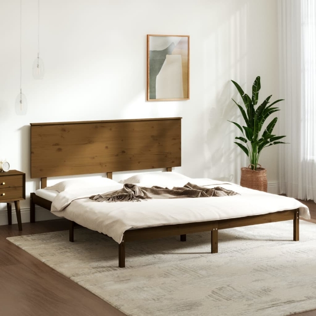 Giroletto Miele in Legno Massello 150x200 cm 5FT King Size