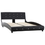 Letto con Materasso MemoryFoam Nero in Similpelle 120x200cm