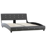 Letto con Materasso Memory Foam Grigio in Similpelle 140x200 cm