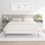 Testiera Letto con Comodini in Legno Multistrato Grigio Cemento