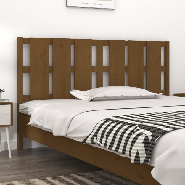 Testiera per Letto Miele 165,5x4x100 cm Legno Massello di Pino