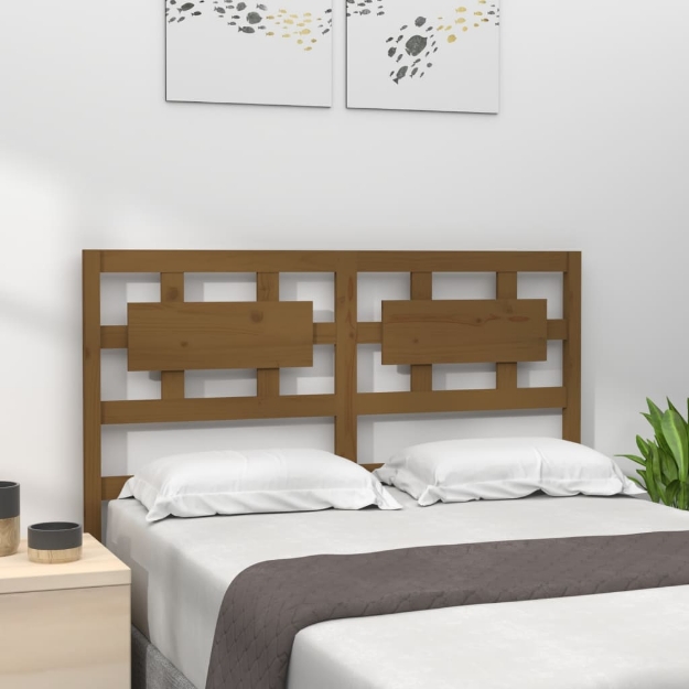 Testiera per Letto Miele 185,5x4x100 cm Legno Massello di Pino