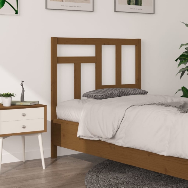 Testiera per Letto Miele 95,5x4x100cm in Legno Massello di Pino