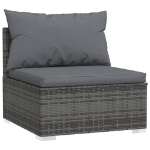 Set Divani da Giardino con Cuscini 3 pz in Polyrattan Grigio