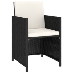 Set da Pranzo per Esterni 6 pz con Cuscini in Polyrattan Nero