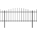 Recinzione Giardino Punta Lancia (0,5-0,75)x15,3m Acciaio Nera