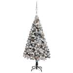 Set Albero Natale Artificiale con LED e Palline Verde 150cm PVC