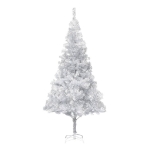 Set Albero Natale Artificiale LED e Palline Argento 210cm PET