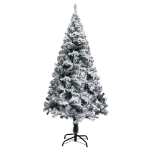 Set Albero Natale Artificiale con LED e Palline Verde 150cm PVC