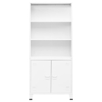 Libreria Industriale Bianca 80x32x180 cm in Acciaio